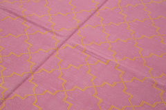 Geometric Duri Pembe Geometrik Pamuk Yün El Dokuma Halısı 187x270 Agacan