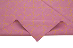 Geometric Duri Pembe Geometrik Pamuk Yün El Dokuma Halısı 187x270 Agacan