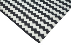 Geometric Duri Siyah Geometrik Pamuk Yün El Dokuma Halısı 301x421 Agacan