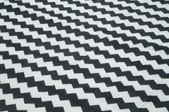 Geometric Duri Siyah Geometrik Pamuk Yün El Dokuma Halısı 301x421 Agacan