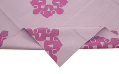 Geometric Duri Pembe Geometrik Pamuk Yün El Dokuma Halısı 312x418 Agacan