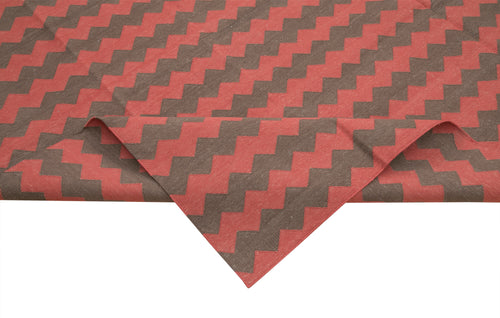 Geometric Duri Kahverengi Geometrik Pamuk Yün El Dokuma Halısı 306x418 Agacan