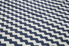 Geometric Duri Mavi Geometrik Pamuk Yün El Dokuma Halısı 302x422 Agacan