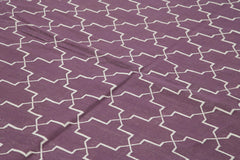 Geometric Duri Mor Geometrik Pamuk Yün El Dokuma Halısı 310x418 Agacan