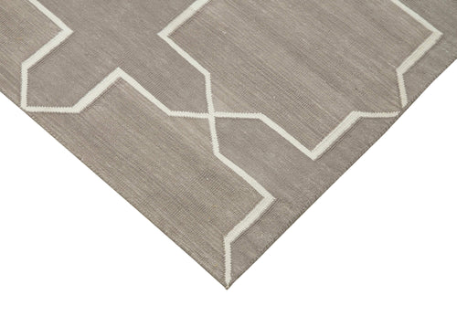 Geometric Duri Beyaz Geometrik Pamuk Yün El Dokuma Halısı 111x170 Agacan