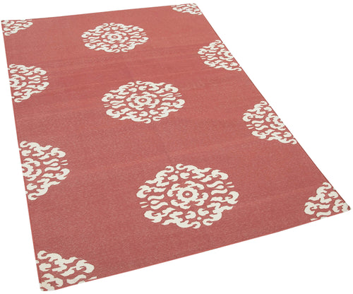 Geometric Duri Kırmızı Geometrik Pamuk Yün El Dokuma Halısı 111x170 Agacan