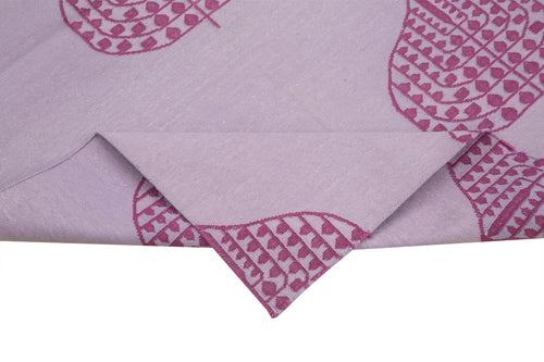 Geometric Duri Fuşya Geometrik Pamuk Yün El Dokuma Halısı 102x168 Agacan