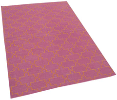 Geometric Duri Fuşya Geometrik Pamuk Yün El Dokuma Halısı 115x166 Agacan