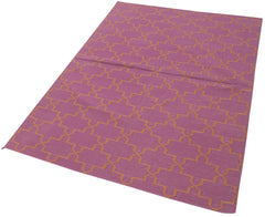 Geometric Duri Fuşya Geometrik Pamuk Yün El Dokuma Halısı 115x166 Agacan