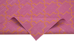 Geometric Duri Fuşya Geometrik Pamuk Yün El Dokuma Halısı 115x166 Agacan