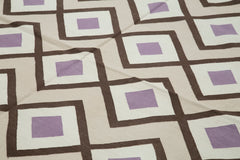 Geometric Duri Bej Geometrik Pamuk Yün El Dokuma Halısı 250x307 Agacan