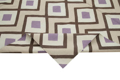 Geometric Duri Bej Geometrik Pamuk Yün El Dokuma Halısı 250x307 Agacan