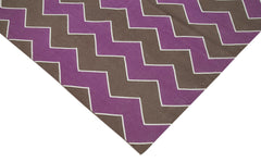 Geometric Duri Mor Geometrik Pamuk Yün El Dokuma Halısı 245x298 Agacan