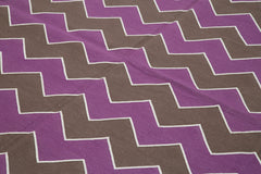 Geometric Duri Mor Geometrik Pamuk Yün El Dokuma Halısı 245x298 Agacan