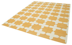 Geometric Duri Sarı Geometrik Pamuk Yün El Dokuma Halısı 240x292 Agacan