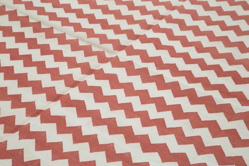 Geometric Duri Kırmızı Geometrik Pamuk Yün El Dokuma Halısı 238x300 Agacan