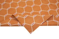 Geometric Duri Turuncu Geometrik Pamuk Yün El Dokuma Halısı 247x295 Agacan