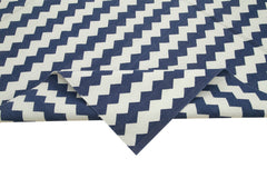 Geometric Duri Mavi Geometrik Pamuk Yün El Dokuma Halısı 240x292 Agacan