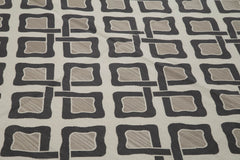 Geometric Duri Gri Geometrik Pamuk Yün El Dokuma Halısı 247x297 Agacan