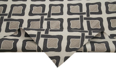Geometric Duri Gri Geometrik Pamuk Yün El Dokuma Halısı 247x297 Agacan