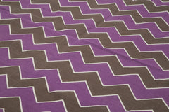 Geometric Duri Mor Geometrik Pamuk Yün El Dokuma Halısı 270x367 Agacan