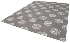 Geometric Duri Gri Geometrik Pamuk Yün El Dokuma Halısı 278x355 Agacan