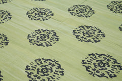 Geometric Duri Yeşil Geometrik Pamuk Yün El Dokuma Halısı 277x358 Agacan