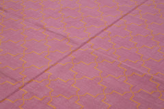 Geometric Duri Pembe Geometrik Pamuk Yün El Dokuma Halısı 276x357 Agacan