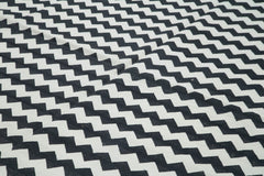 Geometric Duri Siyah Geometrik Pamuk Yün El Dokuma Halısı 273x356 Agacan