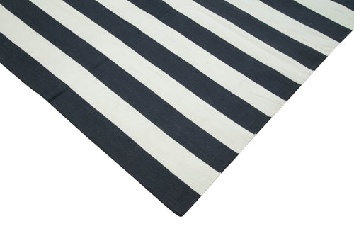 Geometric Duri Siyah Geometrik Pamuk Yün El Dokuma Halısı 270x370 Agacan
