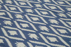 Geometric Duri Mavi Geometrik Pamuk Yün El Dokuma Halısı 282x364 Agacan