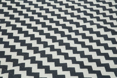 Geometric Duri Siyah Geometrik Pamuk Yün El Dokuma Halısı 306x423 Agacan