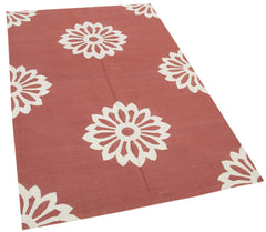 Geometric Duri Kırmızı Geometrik Pamuk Yün El Dokuma Halısı 107x166 Agacan