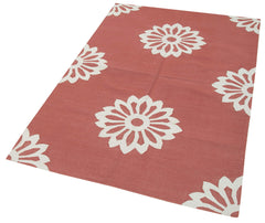 Geometric Duri Kırmızı Geometrik Pamuk Yün El Dokuma Halısı 107x166 Agacan