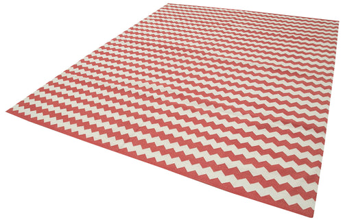 Geometric Duri Kırmızı Geometrik Pamuk Yün El Dokuma Halısı 241x294 Agacan