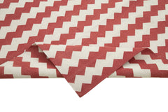 Geometric Duri Kırmızı Geometrik Pamuk Yün El Dokuma Halısı 241x294 Agacan