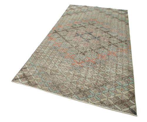 Checkered Kilim Kahverengi Damalı Pamuk Yün El Dokuma Halısı 142x275 Agacan