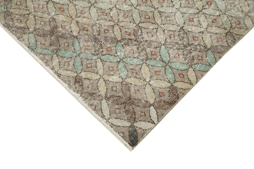 Checkered Kilim Kahverengi Damalı Pamuk Yün El Dokuma Halısı 142x275 Agacan