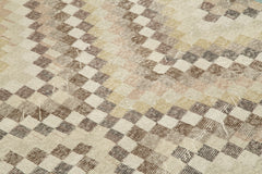 Checkered Kilim Bej Damalı Pamuk Yün El Dokuma Halısı 172x270 Agacan