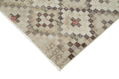 Checkered Kilim Beyaz Damalı Pamuk Yün El Dokuma Halısı 150x281 Agacan