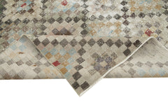 Checkered Kilim Beyaz Damalı Pamuk Yün El Dokuma Halısı 150x281 Agacan