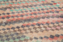 Checkered Kilim Beyaz Damalı Pamuk Yün El Dokuma Halısı 160x354 Agacan