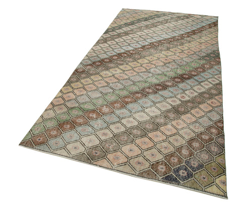 Checkered Runner Beyaz Geometrik Pamuk Yün El Dokuma Halısı 142x300 Agacan