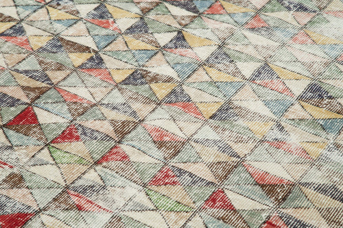 Checkered Kilim Beyaz Damalı Pamuk Yün El Dokuma Halısı 180x320 Agacan