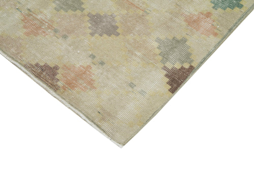 Checkered Kilim Sarı Damalı Pamuk Yün El Dokuma Halısı 152x300 Agacan