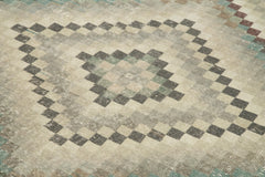 Checkered Kilim Kahverengi Damalı Pamuk Yün El Dokuma Halısı 195x300 Agacan