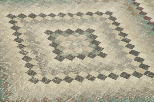 Checkered Kilim Kahverengi Damalı Pamuk Yün El Dokuma Halısı 195x300 Agacan