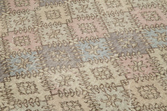 Checkered Kilim Beyaz Damalı Pamuk Yün El Dokuma Halısı 149x282 Agacan