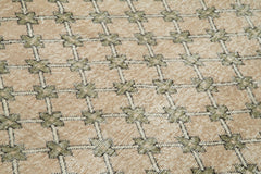 Checkered Kilim Bej Damalı Pamuk Yün El Dokuma Halısı 157x267 Agacan