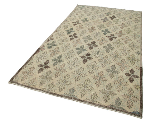 Checkered Kilim Bej Damalı Pamuk Yün El Dokuma Halısı 155x309 Agacan